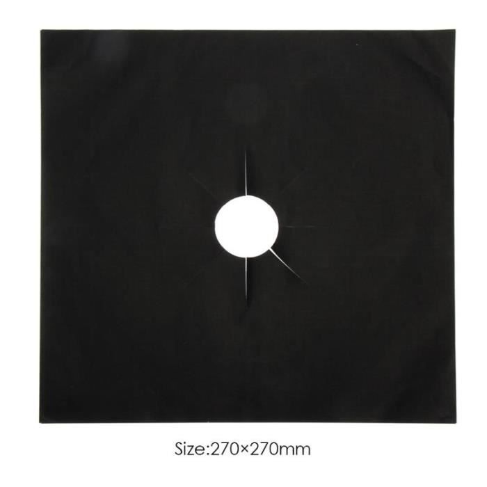 Protecteur de cuisinière à gaz de cuisine - Couvercle réutilisable, tapis de nettoyage de brûl - Modèle: Black2Pcs - WMGJMXA00698