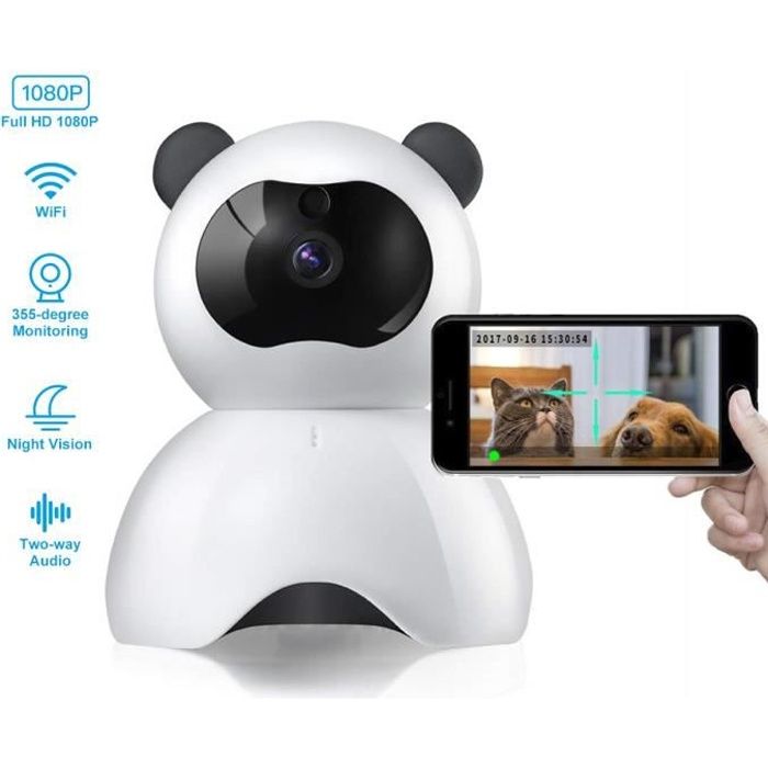 BABY PHONE - ECOUTE BEBE,Caméra famille sécurité enfant sécurité caméra Panda Style mignon caméra surveillance à - Type WHITE