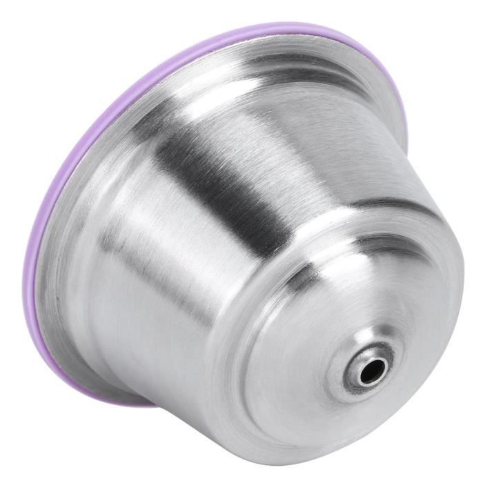 RIN Tasse de capsule de café réutilisable en acier inoxydable adaptée à la cafetière Dolce Gusto Violet