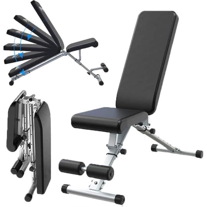 EXBON-ouii Exercice Banc d'haltères Chaise de fitness auxiliaire réglable pliante multifonctionnelle