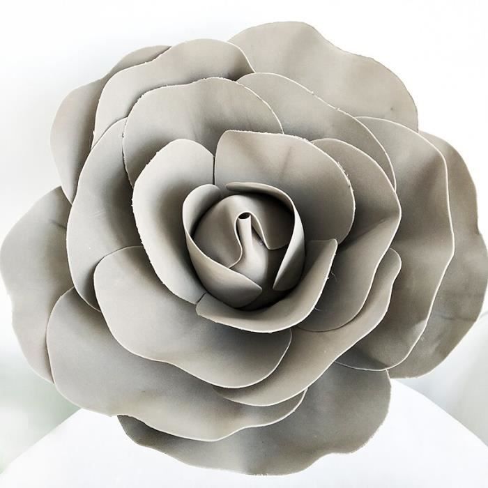 Décoration florale,Grandes Roses artificielles en mousse,ensemble de mur de fleur de mariage de Style européen - Type GRIS - 60cm