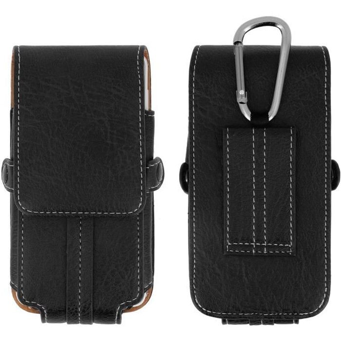 Housse Etui Ceinture Porte-carte Universel Smartphone taille XXL - Noir