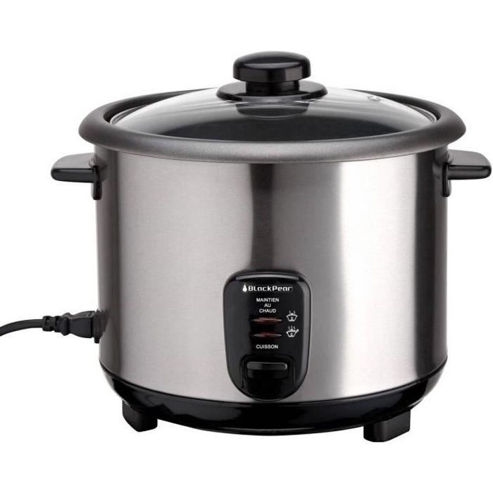 Cuiseur Riz Vapeur Automatique Acier Inox 2,8L 1000W BlackPear