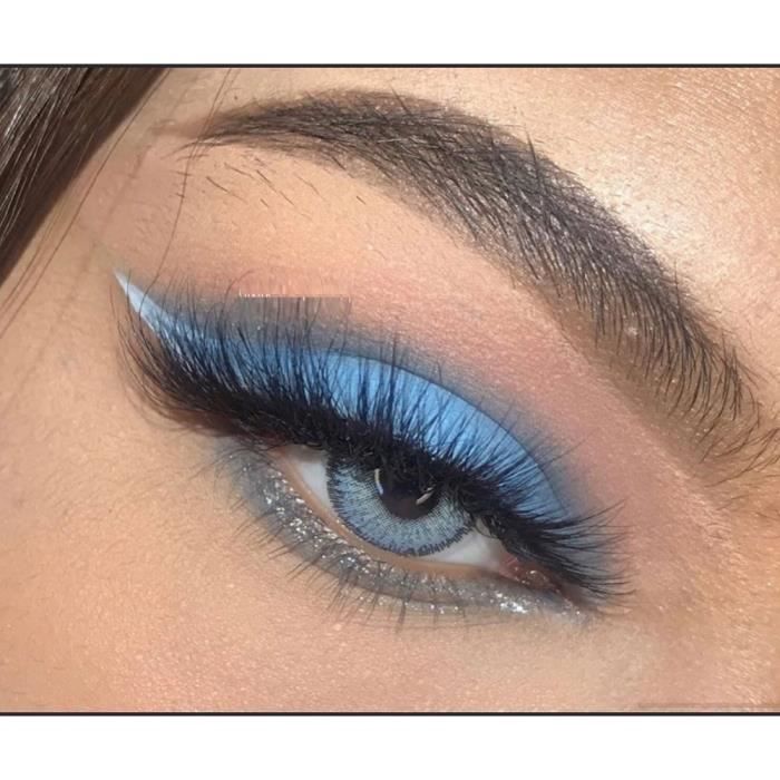 Lentilles De Contact De Couleur Topaz Bleu 3Tons 12 Mois sans correction