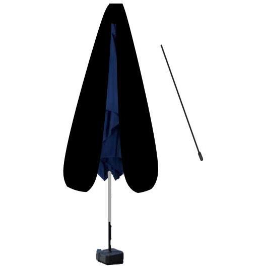 Housse de protection pour parasol 250cm gamme confort noir avec tige