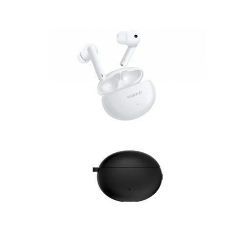 Pack Ecouteurs Bluetooth Huawei FreeBuds 4i avec réduction de bruit Blanc + Etui de protection Noir
