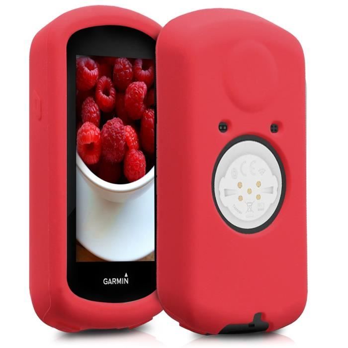 kwmobile Housse GPS vélo - Accessoire pour Garmin Edge 1030 - Protection boitier navigateur - Étui en Silicone Rouge