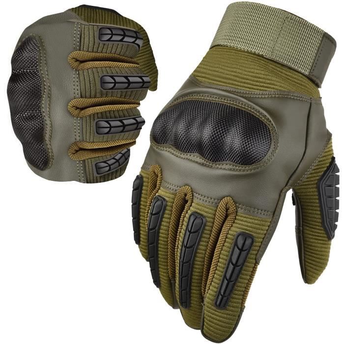 Gants de Vélo Moto Hommes Écran Tactile, Gants de Protection Plein Doigt Respirable Anti-Glissant Gants pour Motocross VTT Escalade