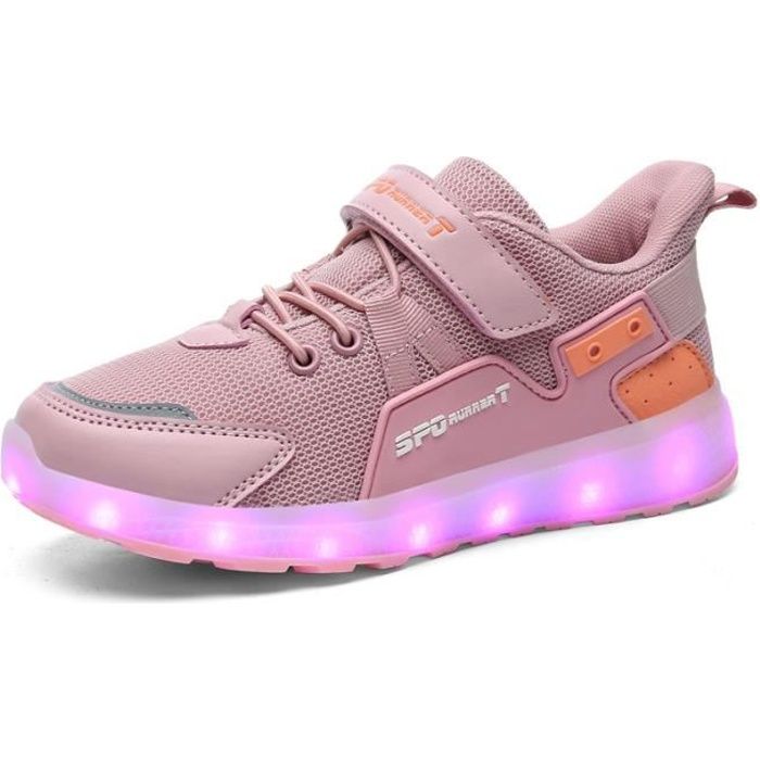 Enfant Chaussure Basket Lumineuse pour Garcon Fille -7 couleurs Led lumière -USB Rechargeable
