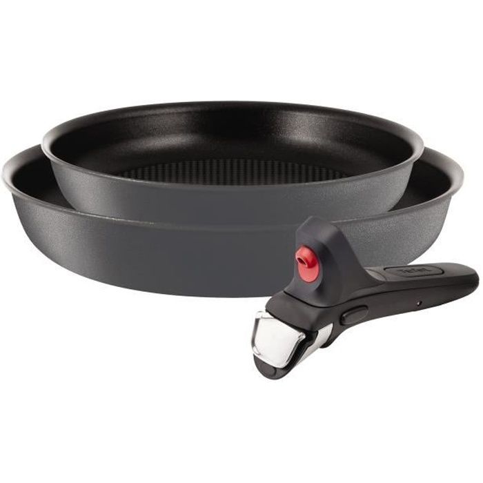 TEFAL INGENIO PERFORMANCE THERMO COACH Set de 2 poêles L6989102 22-26cm + 1 poignée tous feux dont induction
