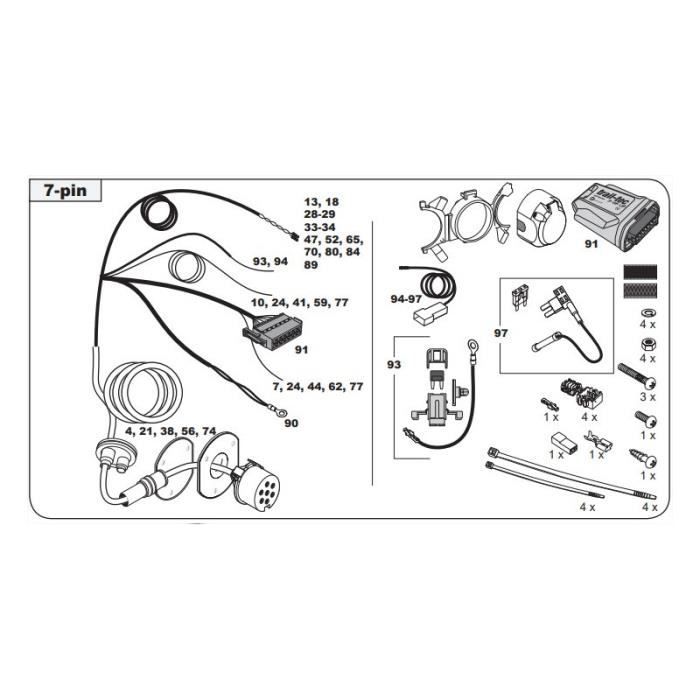 FAISCEAU SPECIFIQUE 7 BROCHES POUR BMW SERIE 2 GRAN TOURER F46 (03/15-)