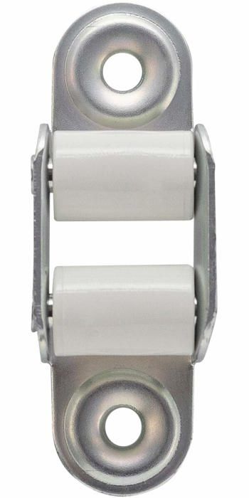 Lot De 20 Guides De Sangle Métalliques Pour Volet Roulant - Avec 2 Rouleaux Nylon, Dim. 21x50 Mm - 9