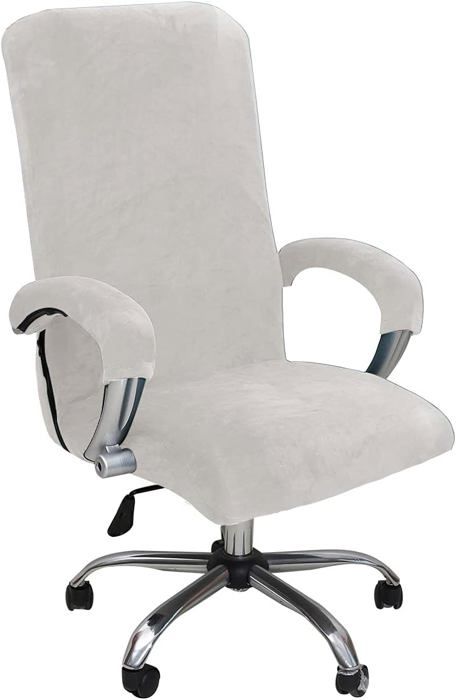 Souarts Housse De Chaise Bureau Universelle - Tissu Microfibre Extensible Et Lavable - 3 Tailles (S, M, L) - Pour Fauteuil De Bureau Ou Salon