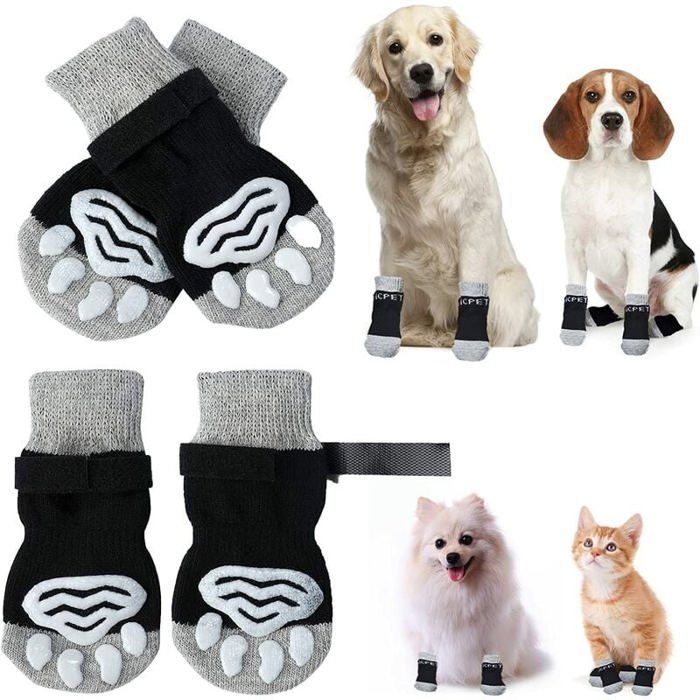 Meilleurs prix pour Chaussettes antidrapantes pour chien avec protection des pattes chaussettes pour chien contrle de traction vtements