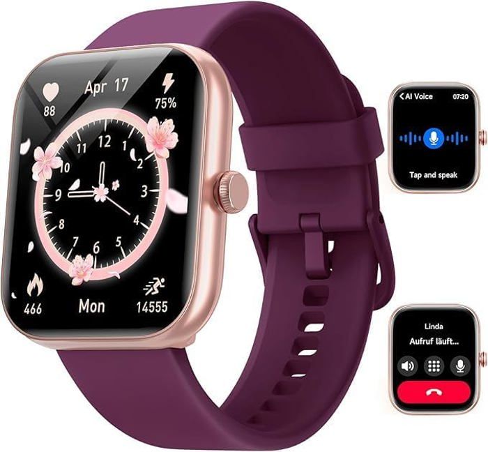 Montre Connectée Femme Pour Connectée  Femme Avec Appel Bluetooth,Voix De L'Ia,Alexa Intégrée,