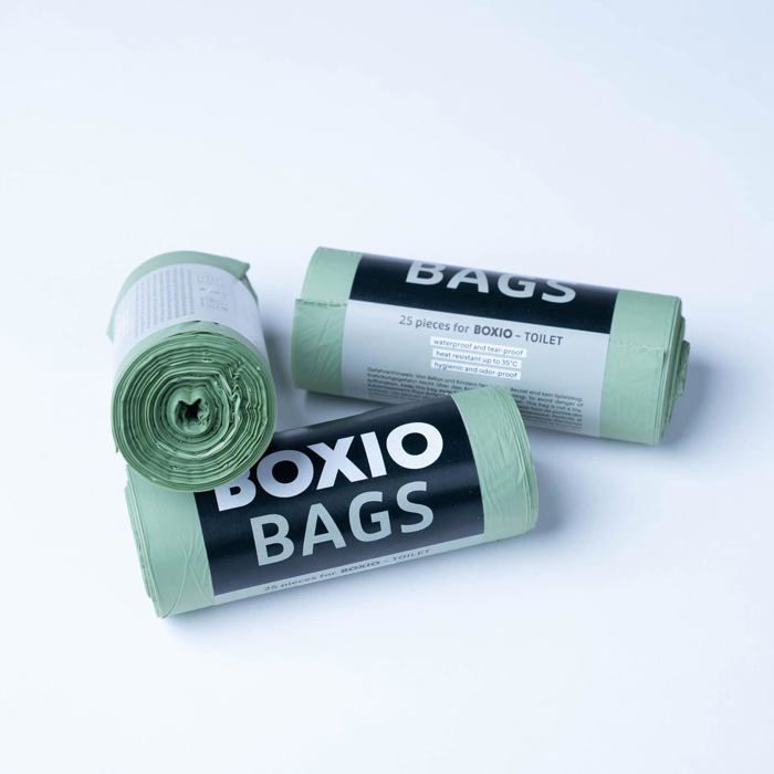 200 Sacs Poubelle Noirs Biodégradables Pour Toilettes Camping - 50x60 Cm, Matériau Amidon Végétal