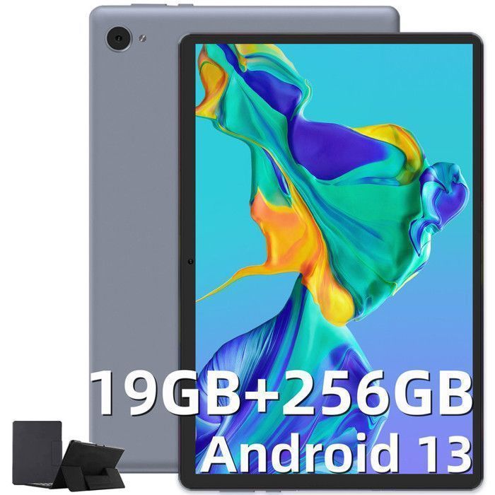 Tablette Tactile 10 Pouces – 19Go RAM 256Go ROM TF 1TB Tablette Android 13 Dual Caméra IPS 5G WiFi 6000mAh BT 5.0 Type-C