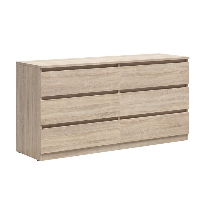 Commode 6 tiroirs Petits-meubles - Edwin - 150 x 45 x 75cm - Bois clair Commode 6 tiroirs Petits-meubles - Edwin - 150 x 45 x 75cm - Bois clair