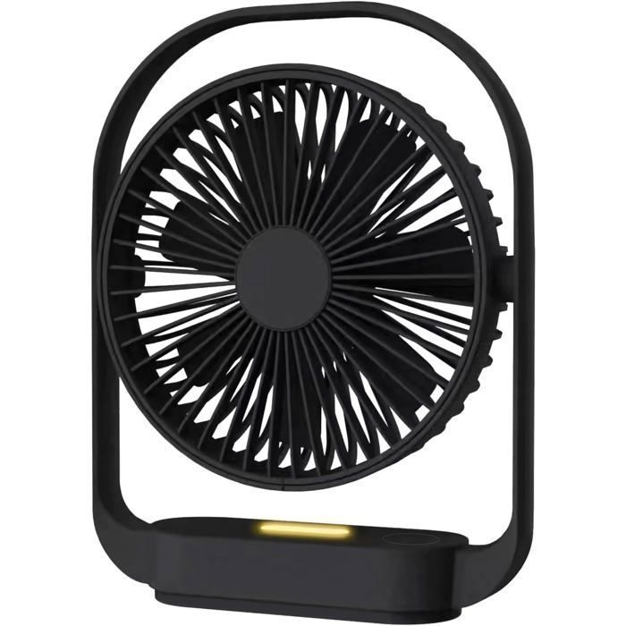 Ventilateur de Bureau à 4 VitessesVentilateur Silencieux Rotatif 330° Ventilateur Bureau Nightlight de Chevet de Chambre