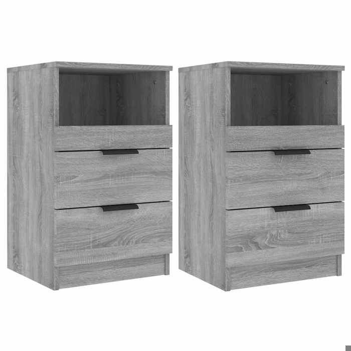 CHEZ JILI* Lot de 2 Tables de chevet - RUIGOU - Petite table de chambre Sonoma gris Bois dingénierie Août575129