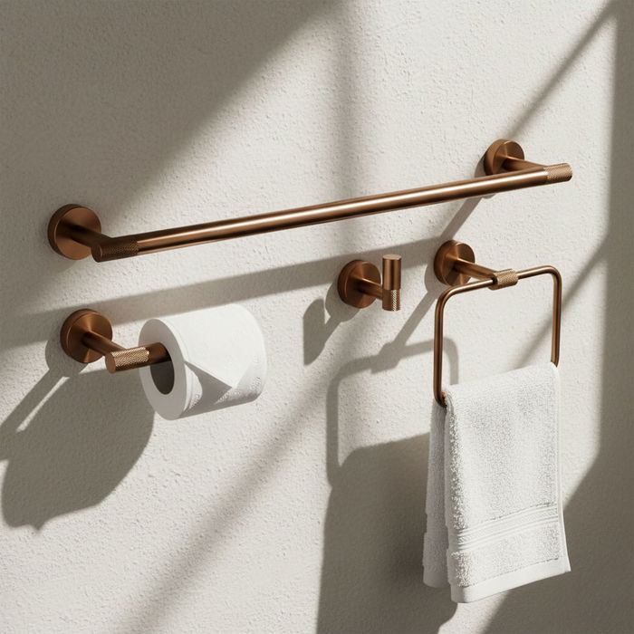 Porte-Serviette Rea GRID 4 pièces Support Brush Copper Cuivre Brossé
