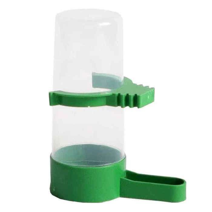Lot de 4 bouteilles deau en plastique avec clip pour abreuvoir pour oiseaux de compagnie volière verte perruche