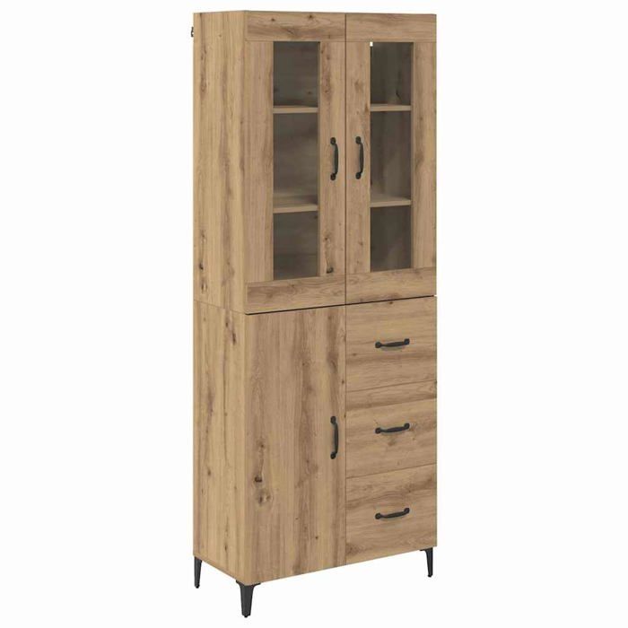 Haut armoire mural - vidaXL - Chêne artisanal - 695x34x180 cm - Bois dingénierie - Avec tiroir - 2 portes