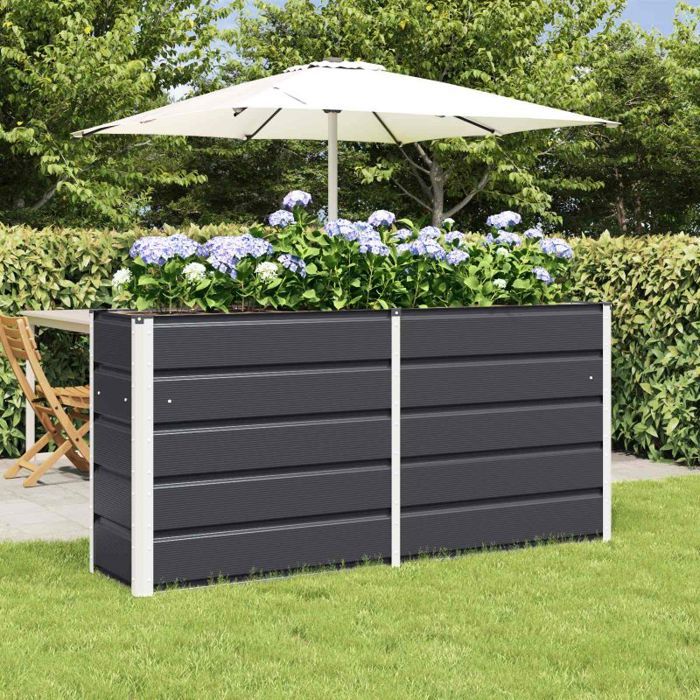 Jardinière / bac à fleurs - VIDAXL - 160 x 40 x 75 cm - Acier - Anthracite - Intérieur & extérieur