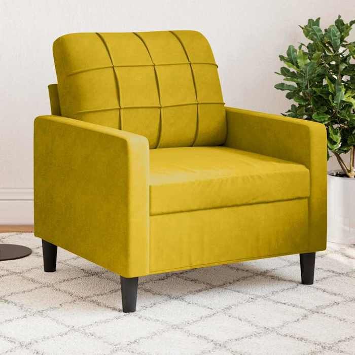 NEW 2026 Fauteuil Jaune 60 cm Velours L2469
