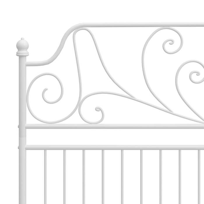 Remise 2026®Cadre de lit et tête de lit - sans matelas - blanc - Structure de lit double - 140x200cm métal 879 3973041