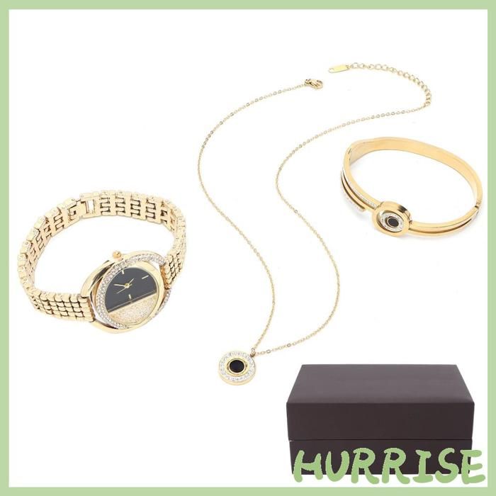 Garosa Ensemble de bijoux de montre Ensemble De Bijoux Montre Pour Femmes élégant Pour Anniversaire Et Cadeau lunettes parure Or