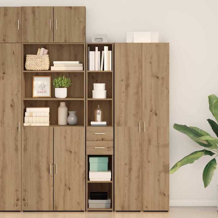 Bibliothèque ZENCORE® - Cadre solide - Commode salon/Buffet de Cuisine - avec tiroir Chêne artisanal 30x42.4x185.2cm B7541387692
