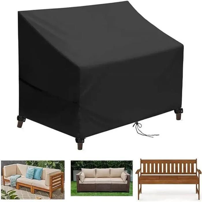 Housse de banc dextérieur 3 places housse de mobilier de jardin imperméable coupe-vent protection solaire 163x66x89 cm