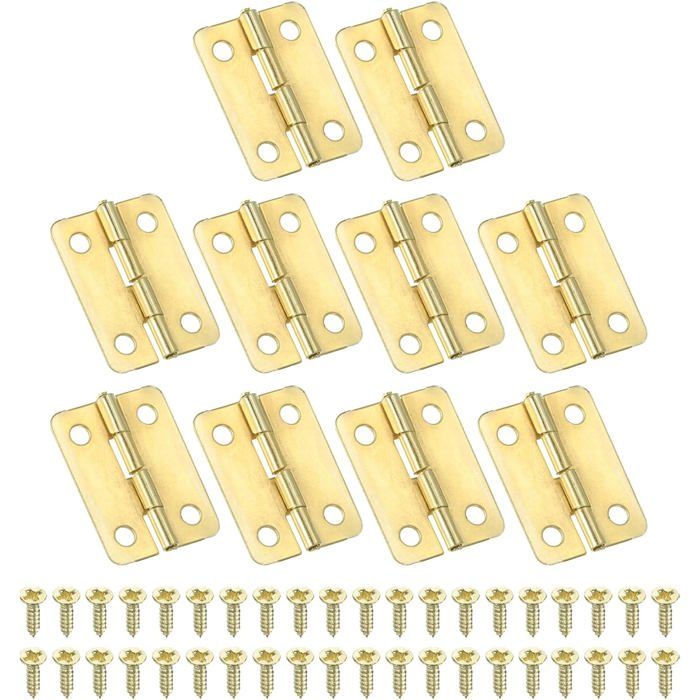 Petites Charnières Bout 24mm10 Pcs Mini Charnière avec Vis pour Boîtes à Bijoux en BoisPortes de Tiroir dArmoirePortailDoré Petites Charnières Bout 24mm10 Pcs Mini Charnière avec Vis pour Boîtes à Bijoux en BoisPortes de Tiroir dArmoirePortailDoré