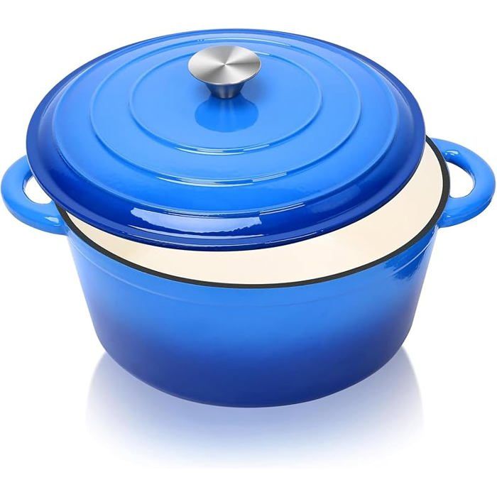 Cocotte en fonte émailléediamètre : 28 cmavec couverclepour maisoncuisineconvient pour tous les types de Bleu