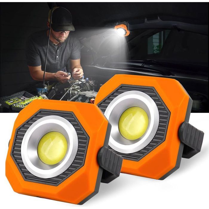 Projecteur LED Solaire Rechargeable 3 Modes 360° + Aimant Idéal Chantier & Camping