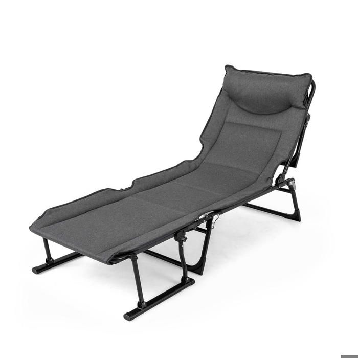 Pour 1 personne fauteuil lit convertible pour camping et détente design pliant avec rembourrage et appuie-tête