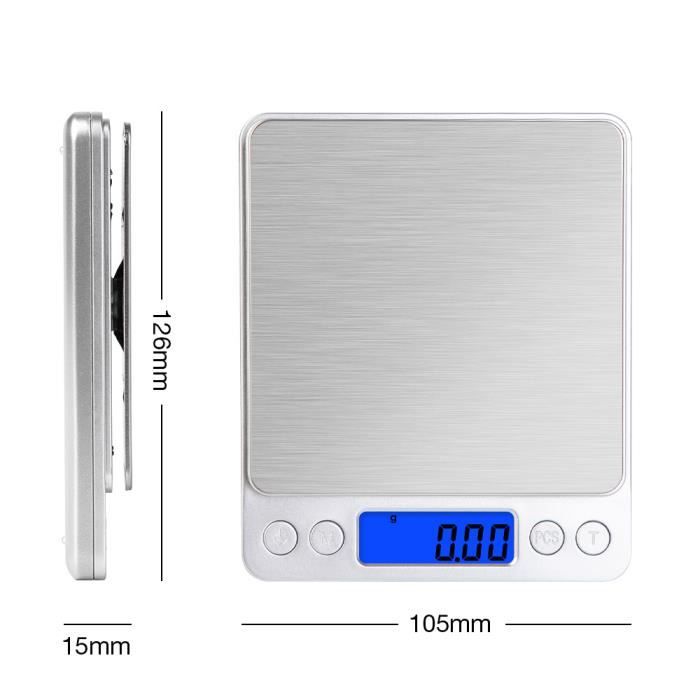 Balance De Cuisine Numérique Gvolatee 3kg/0.1g - Inox Pour Cuisson Et Pâtisserie