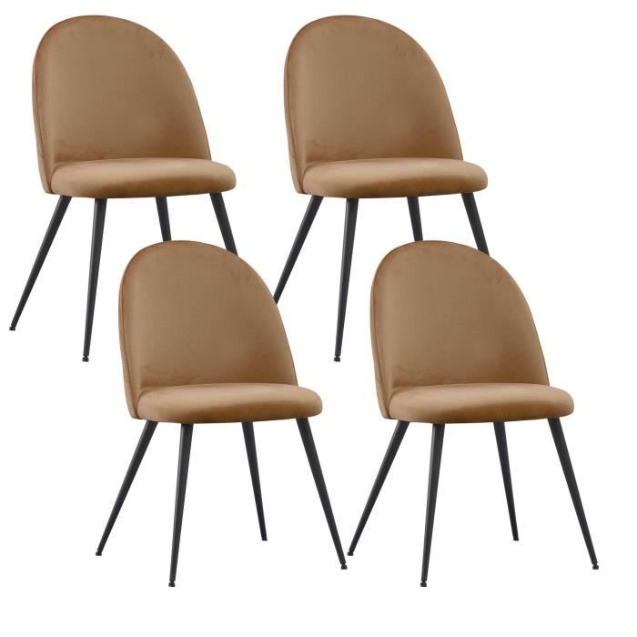 chaises de salle à manger albatros - modèle capo - design vintage élégant - revêtement en velours brun