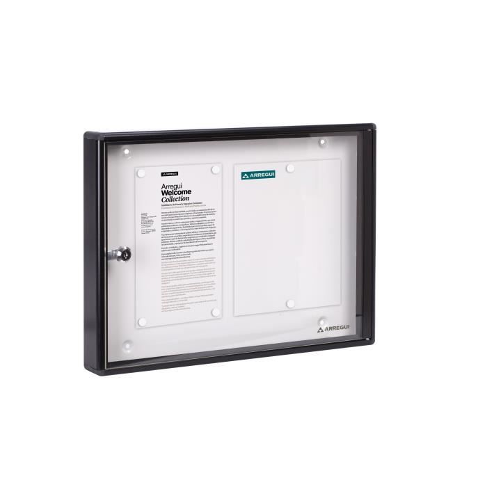 Bacheca Magnetica Arregui PAN46 - 35x48cm Con Anta In Metacrilato E Serratura, Colore Dorato - Foto 2