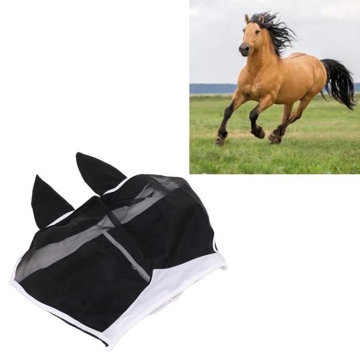 Masque Anti-mouches Cheval Shires – Maille Fine – Noir/Sarcelle – Taille Cob/Full/Extra Full