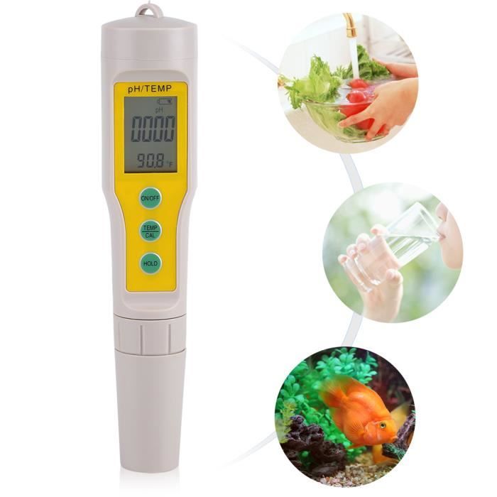 Testeur PH Numérique étanche - Mesure Précise 0.00-14.00 Pour Piscine, Aquarium, Eau Potable