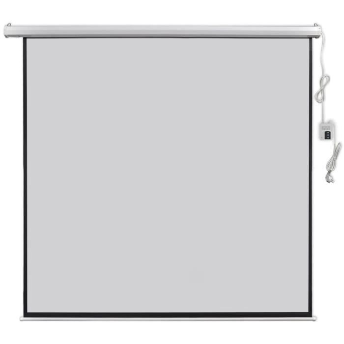 Écran De Projection Électrique Encastrable Plafond 100 Pouces - Tissu Gris 4K HD, Télécommande, Gain 1.5