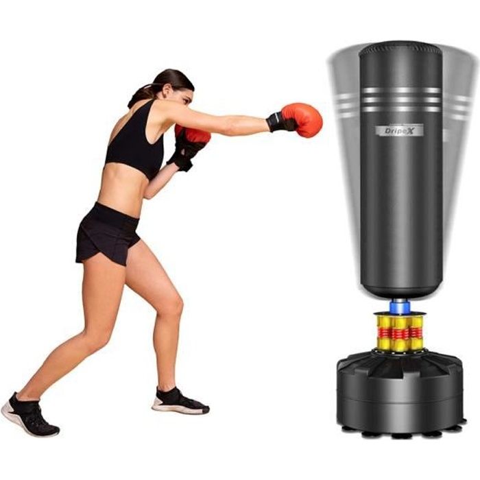 Sac de Frappe sur Pied 175 cm Sac de Boxe Adulte Punching Bag Adulte - Noir  - Cdiscount Sport