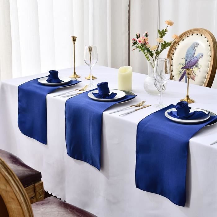Serviette De Table En Tissu - Lot De 25 Serviettes En Tissu 30 X 30Cm Pour  Les Mariages Les Fêtes Et Les Festivals, Bleu Roi[x105]