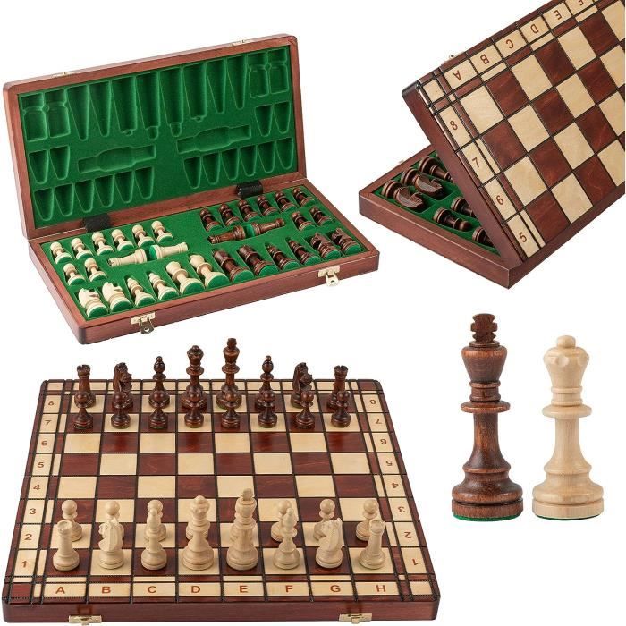 Jeu d'échecs sculpté à la main - Bois / Pied
