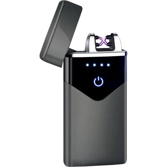 Briquet Double Arc Électrique, Tactile Briquet Electronique Mince