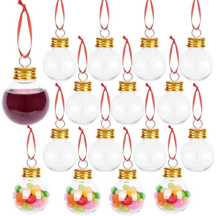 20 Boules De Noël Transparentes 5 Cm à Remplir - Plastique Incassable, Bivalves - Déco Sapin Personnalisable - 4