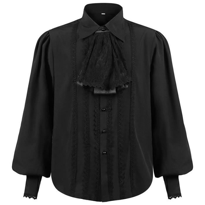 Noir XXXL Chemise victorienne en dentelle pour hommes adultes Chemise Steampunk Prince Lolita Festival Cdiscount Jeux Jouets