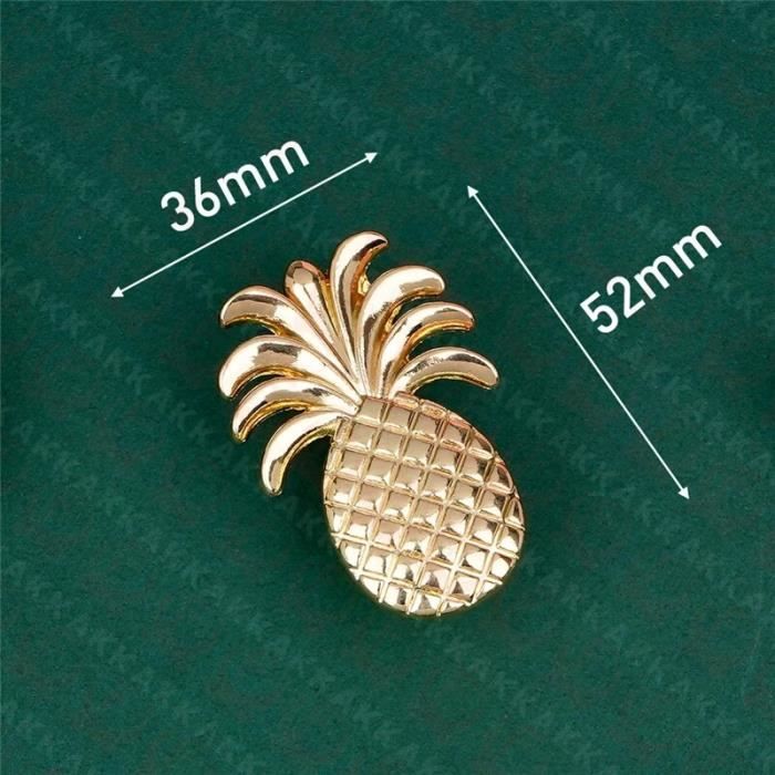 Lot De 6 Boutons Fantaisie Ananas 20mm Avec Attache Dos - Jaune, Plastique, Neufs